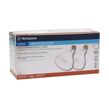 Westinghouse Westinghouse 03956 125 Watt R40 Infrared Heat Lamp Floodlight Bulb 3500451